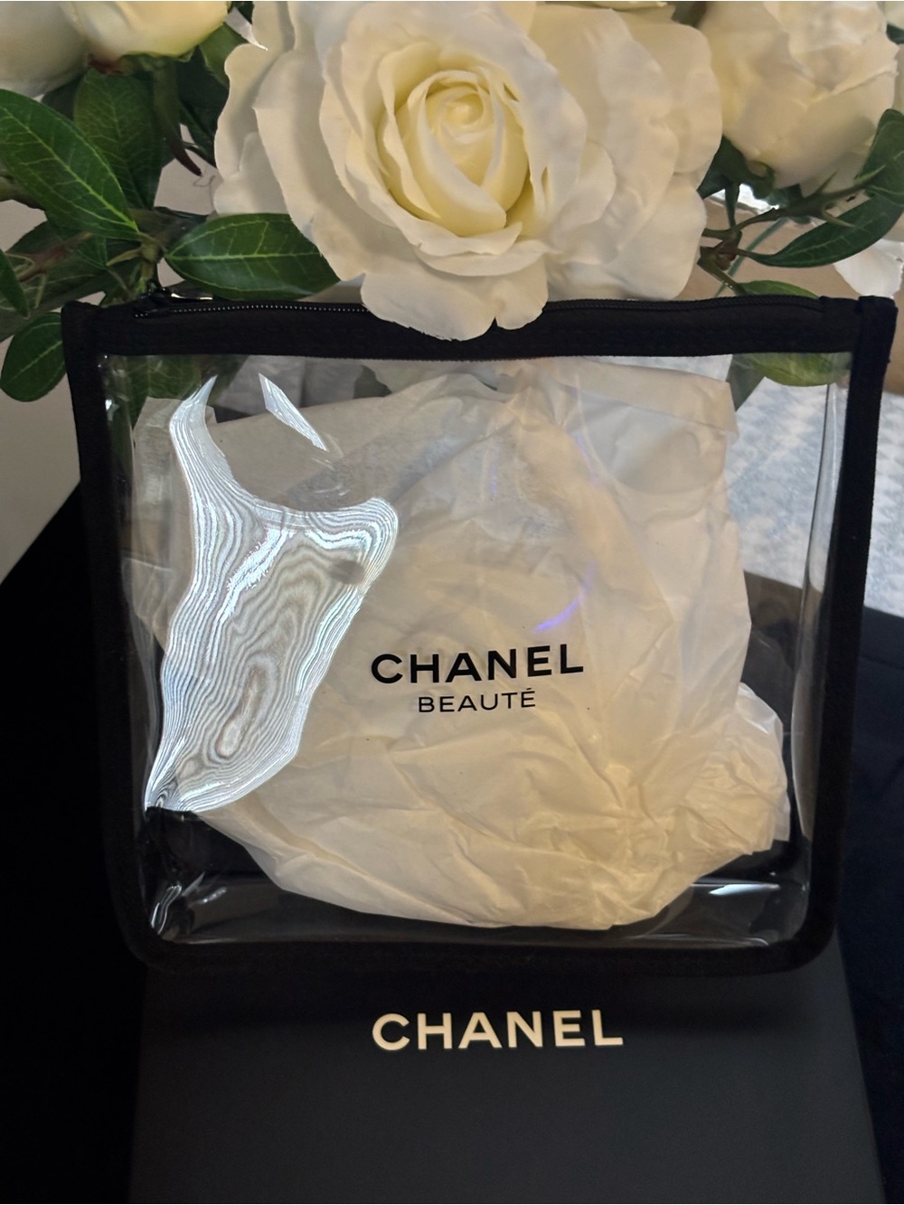 CHANEL Black Square CC Logo Zipper Charm Accessory